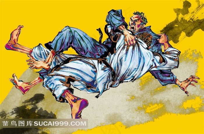 摔跤运动员插画素材
