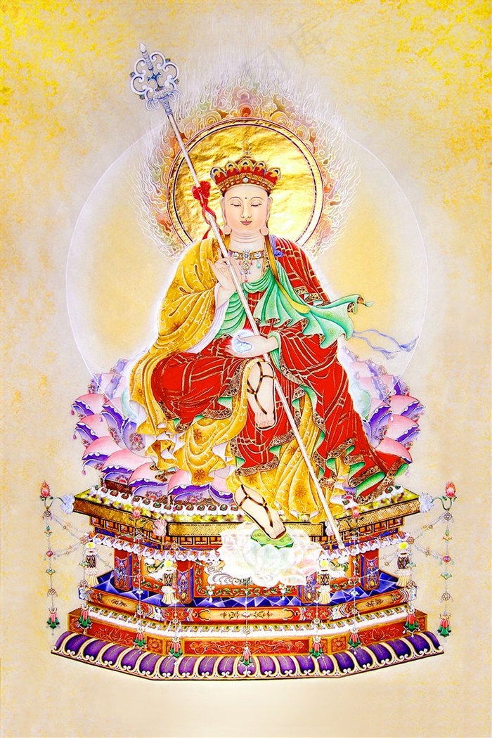 金色油画地藏菩萨