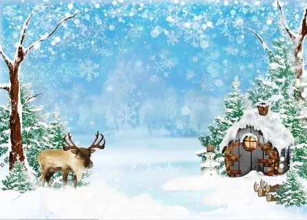 圣诞节花雪蓝天白色背景墙 圣诞节花雪蓝天白色背景墙
