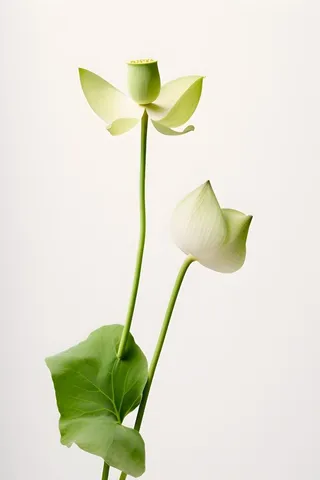 荷叶白色简约背景