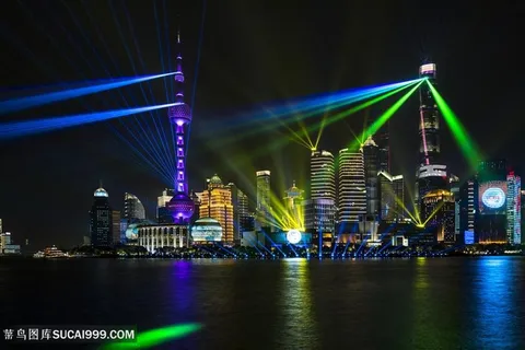 上海进博会外滩夜景 上海进博会外滩夜景