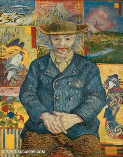 凡高戴帽子的男人油画图片