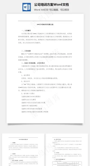 公司培训方案Word文档