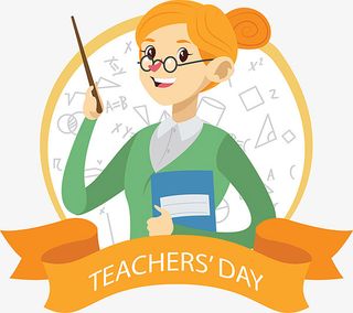 教师节快乐女手绘老师