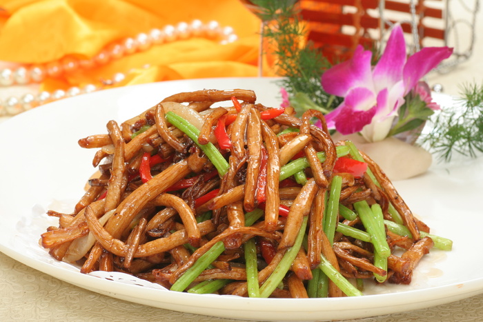 干煸茶树菇 (5)