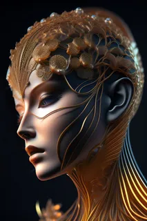 ai机器人人工大脑插画