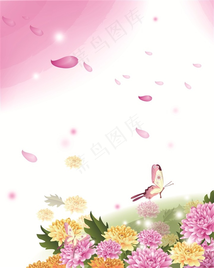 菊香和彩蝶中国画风高清图片