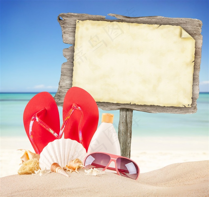 唯美的沙滩海边景色精美素材