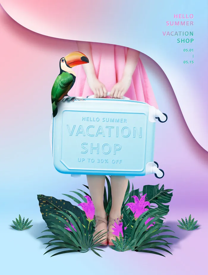 旅游旅行完美海报psd模版下载