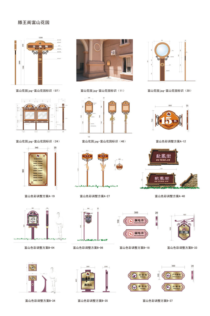 金色标识小区标识导视系统标牌导视牌