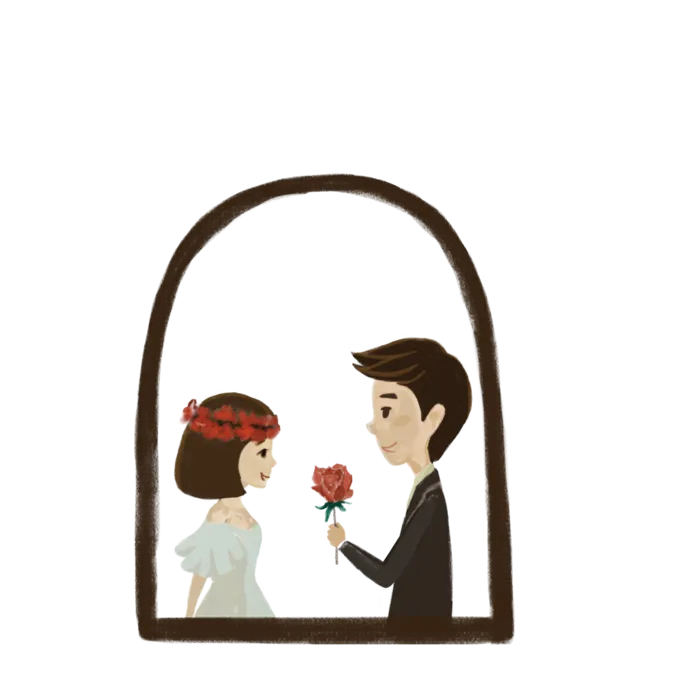 婚纱卡通人物婚礼白纱结婚婚纱摄影手绘