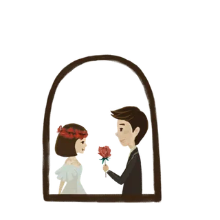 婚纱卡通人物婚礼白纱结婚婚纱摄影手绘