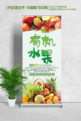 易拉宝展架有机水果图片