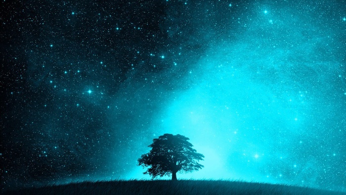 蓝色唯美星空图片