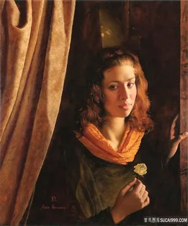 西方女性唯美肖像油画