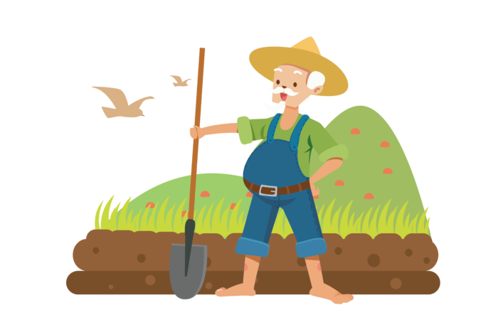 五一劳动节农民干农活元素