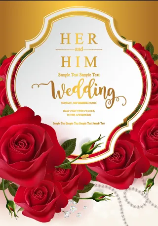 祝贺婚礼结婚邀请卡素材