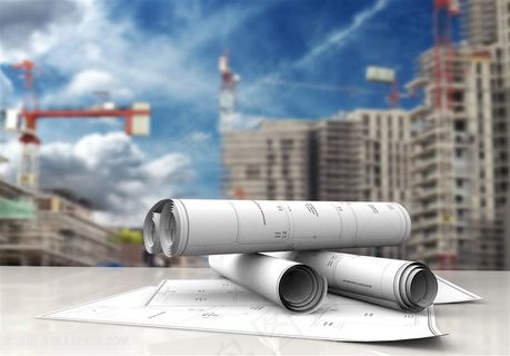 施工现场与建筑图纸