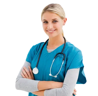 蓝色防护服人物