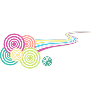 祥云线条卡通简笔彩色科技kv主视觉