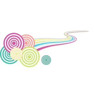 祥云线条卡通简笔彩色科技kv主视觉