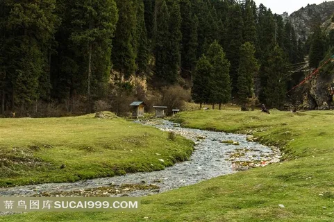 郎木寺旅欧风光纳摩大峡谷山林中蜿蜒的白龙江