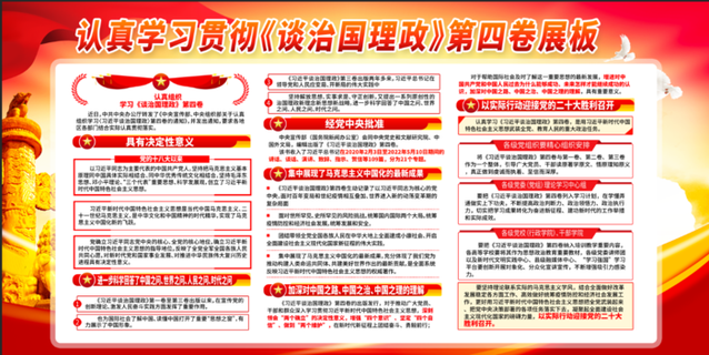 认真学习贯彻《谈治国理政》第四卷展板展馆展厅文化墙
