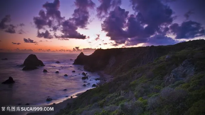 唯美黄昏湖畔美景