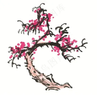 古树国画图片素材