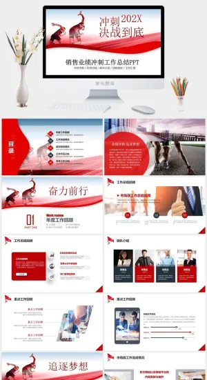 销售工作总结PPT模板预览图