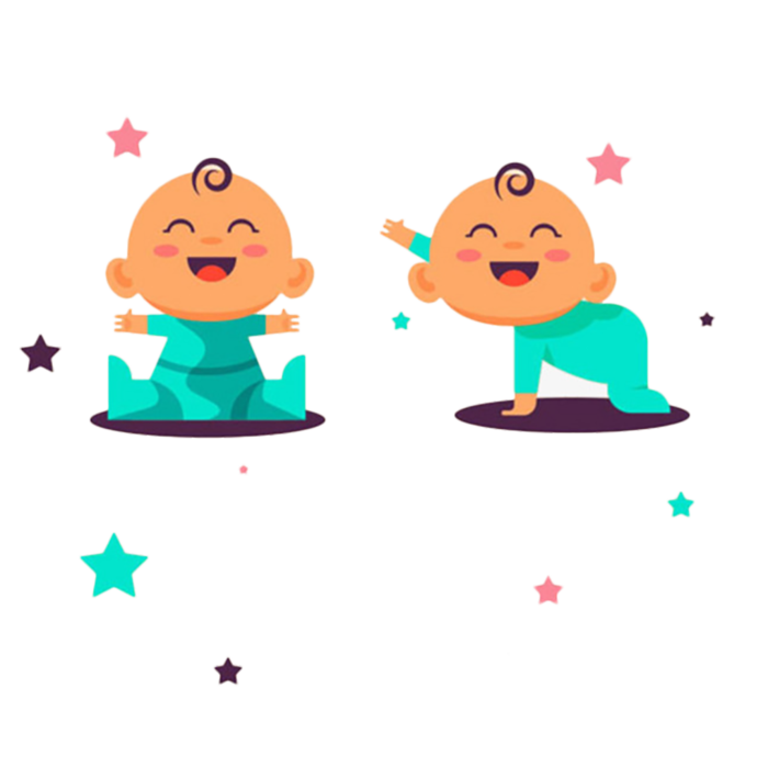两个孩子卡通