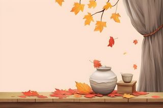 秋日茶席国风背景