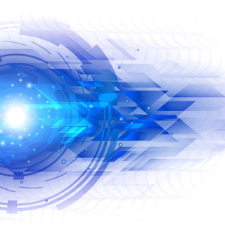 蓝色圆圈散射光芒线条科技kv主视觉