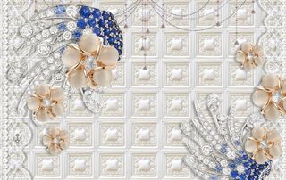 雕塑花朵珍珠背景墙