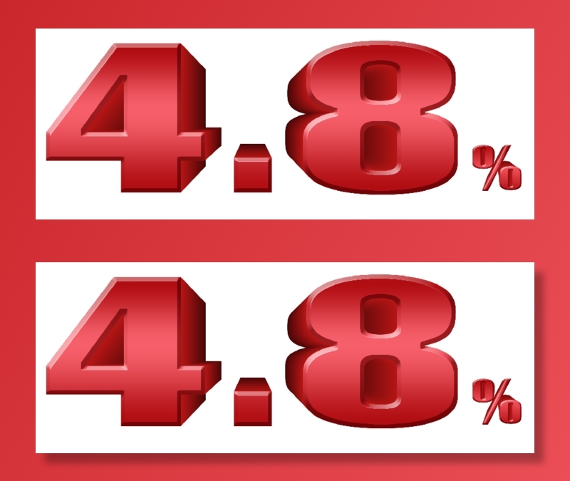 4.8% 立体字psd模版下载