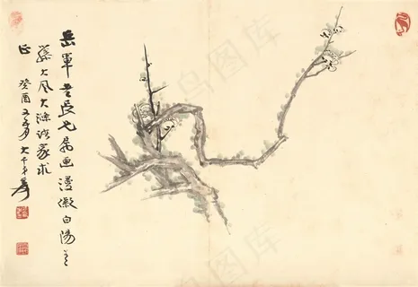 张大千国画梅花图 张大千国画梅花图