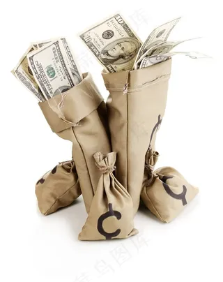 袋子里的钞票高清图片