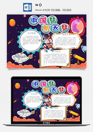 探索太空宇宙航天科技太空科技与生活word小报手抄报