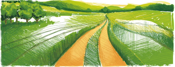田野风景卡通