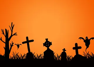 卡通万圣节橙色背景