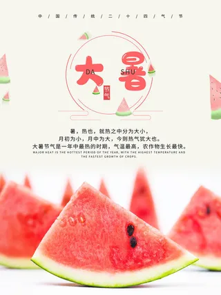 传统节气大暑海报