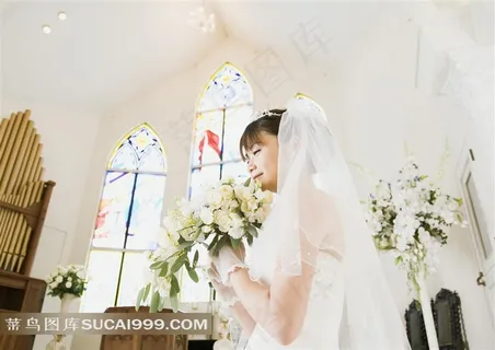 捧鲜花的清纯美女摄影