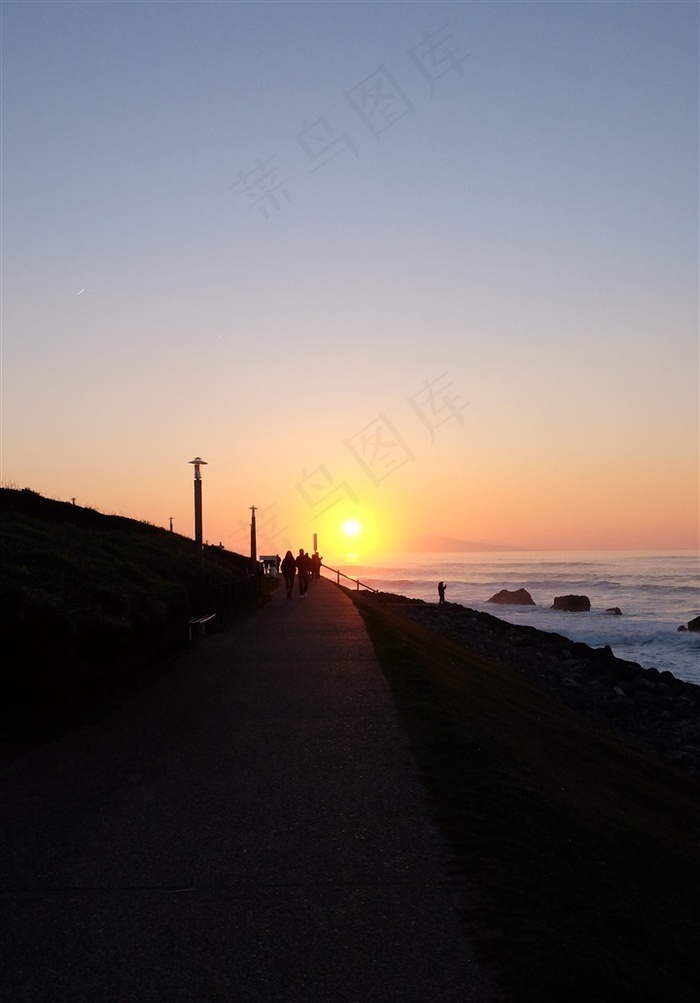 夕阳海景素材