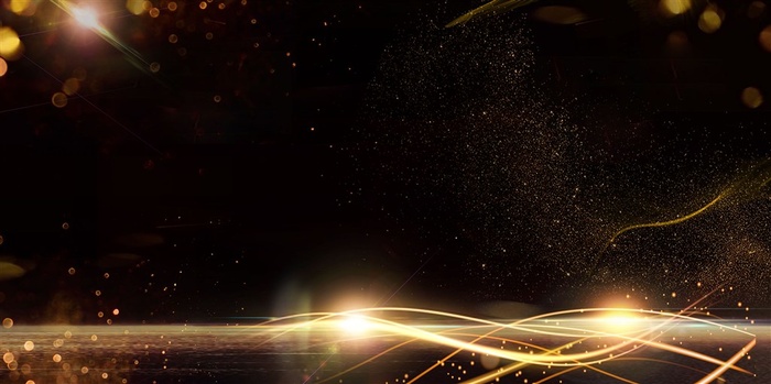 大气企业年会年中黑色金粉黑金banner