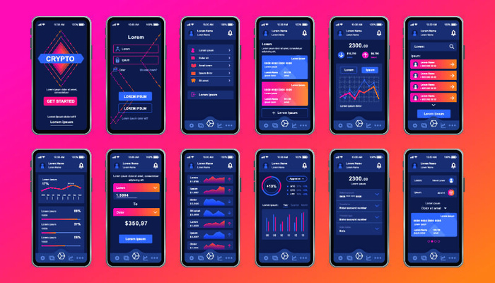 手机移动端整套APP交互UI界面套图作品集EPS矢量图设计素材