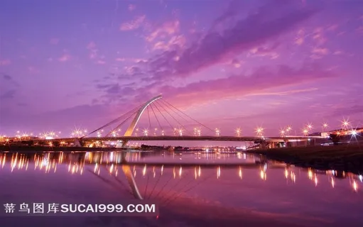 中国*大桥城市夜景高清素材