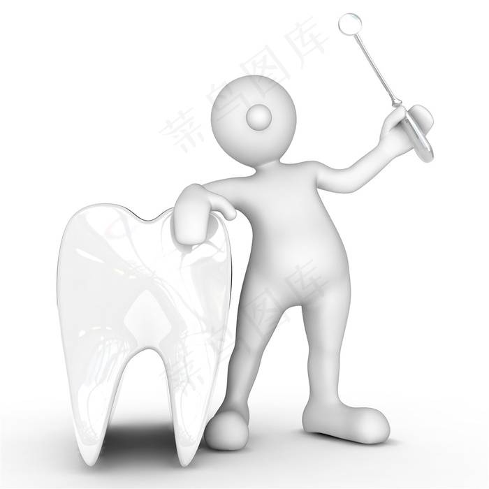 3D白色小人牙齿