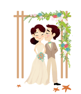 婚纱卡通人物婚礼白纱结婚婚纱摄影手绘