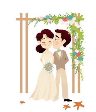 婚纱卡通人物婚礼白纱结婚婚纱摄影手绘