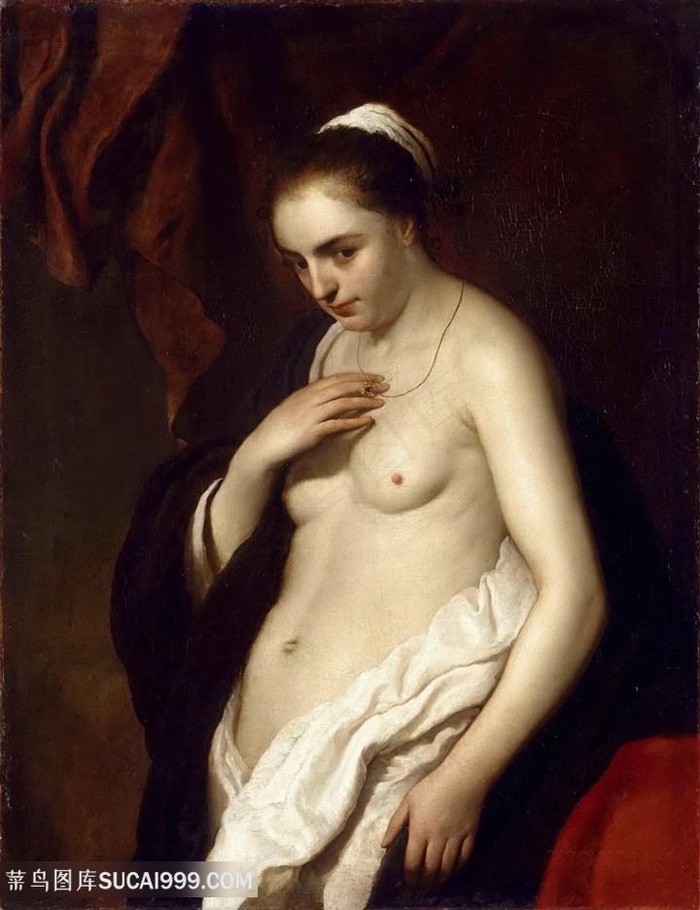 裸体妇女唯美肖像装饰画油画